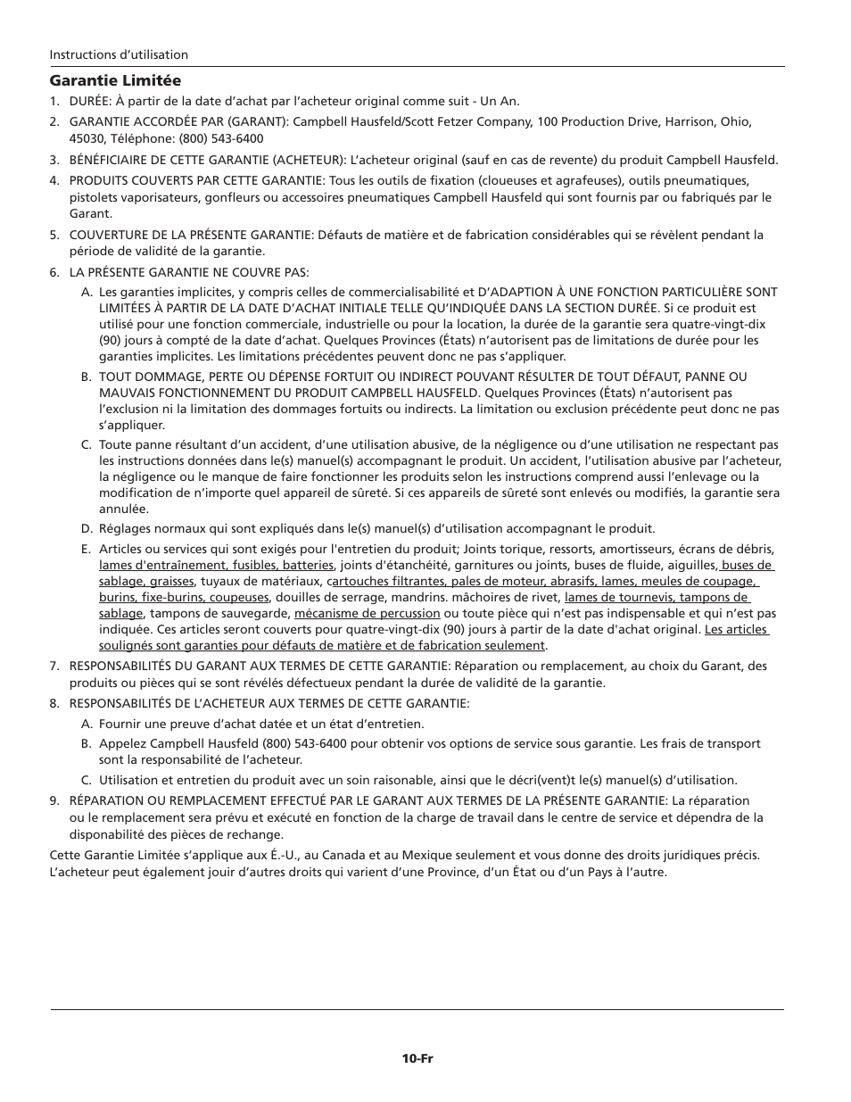 Campbell Hausfeld NB006750 User Manual | Page 20 / 32