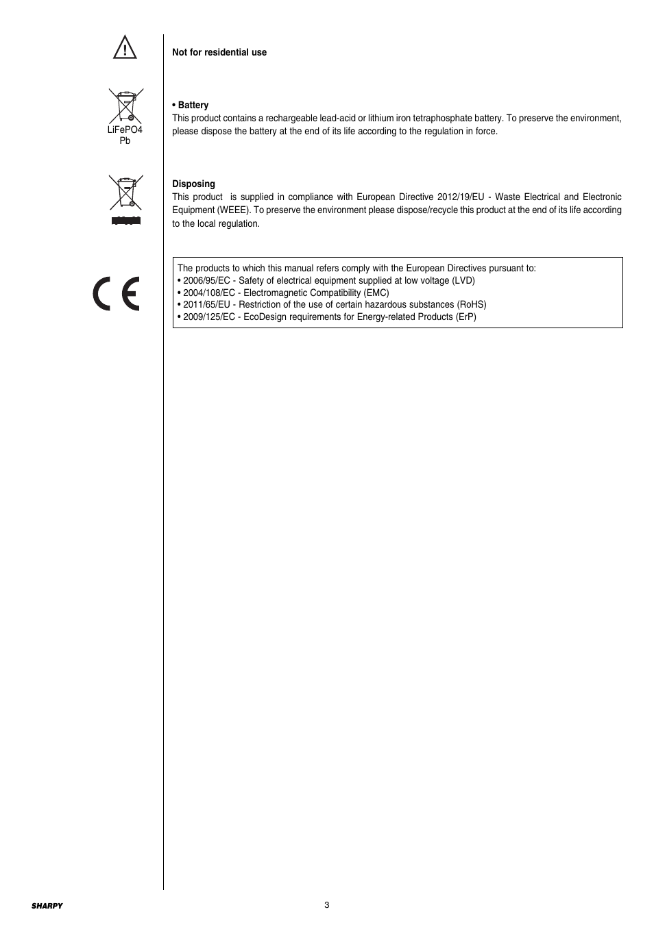 Clay Paky SHARPY User Manual | Page 3 / 36
