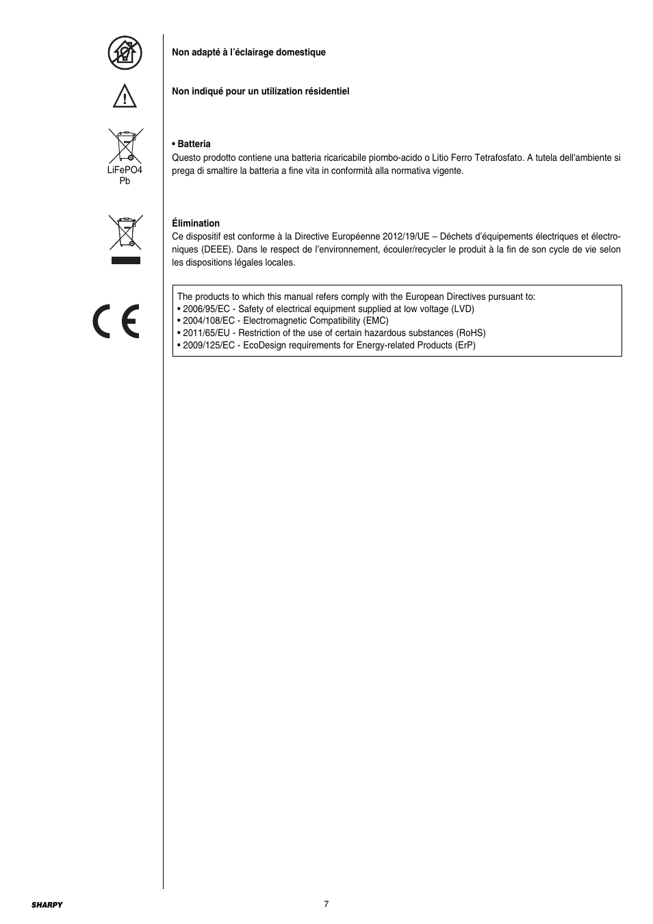 Clay Paky SHARPY User Manual | Page 7 / 36