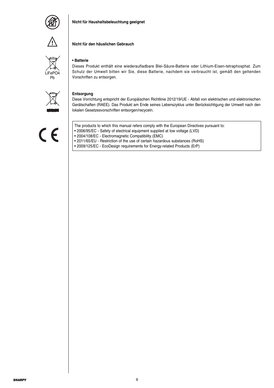 Clay Paky SHARPY User Manual | Page 9 / 36