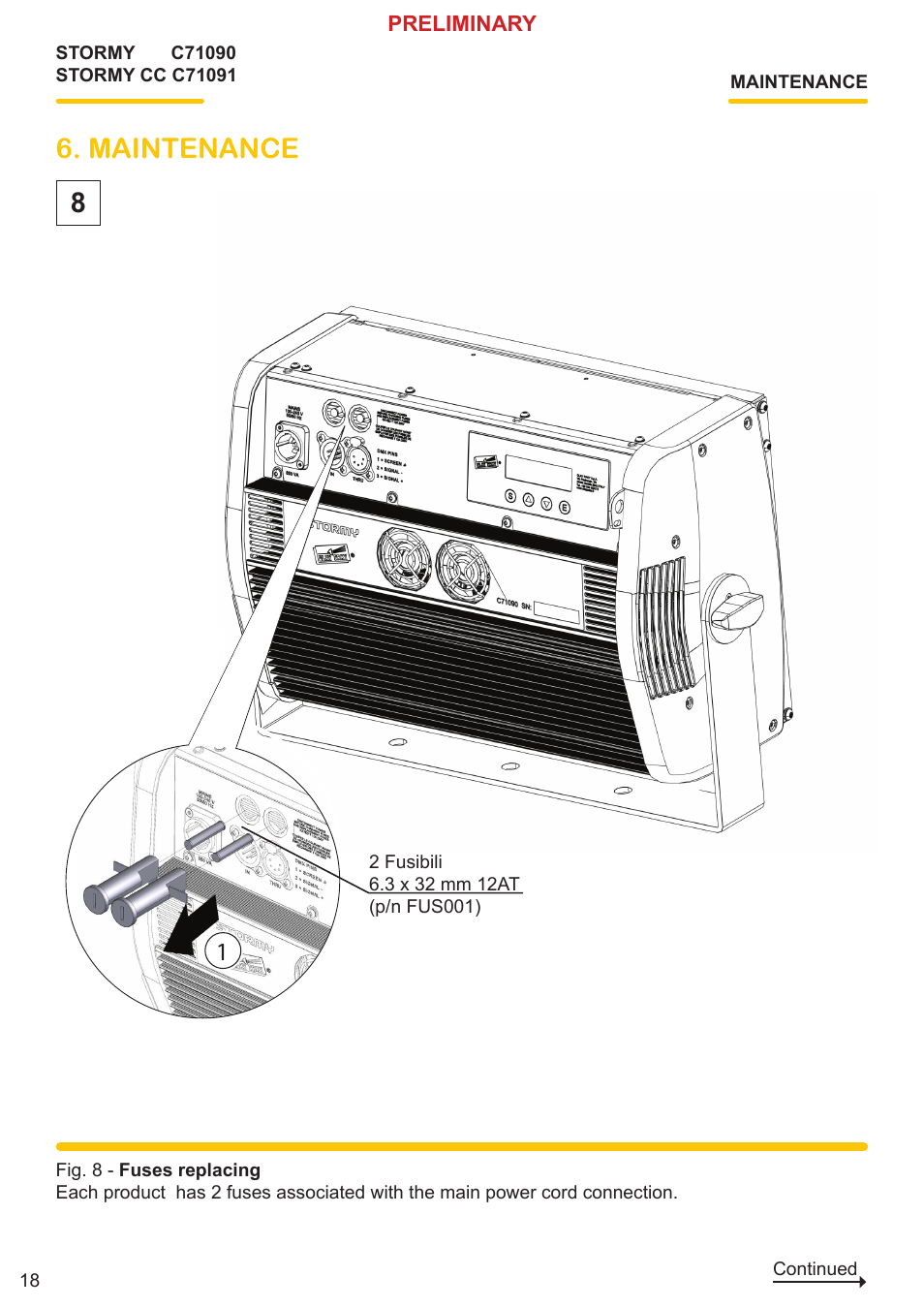 Maintenance | Clay Paky STORMY CC User Manual | Page 18 / 30