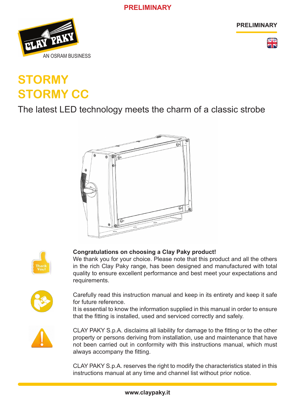 Storm y stormy cc | Clay Paky STORMY CC User Manual | Page 2 / 30