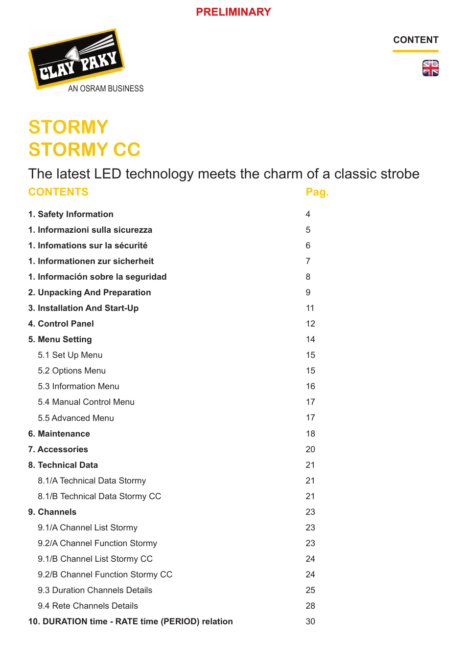 Storm y stormy cc | Clay Paky STORMY CC User Manual | Page 3 / 30