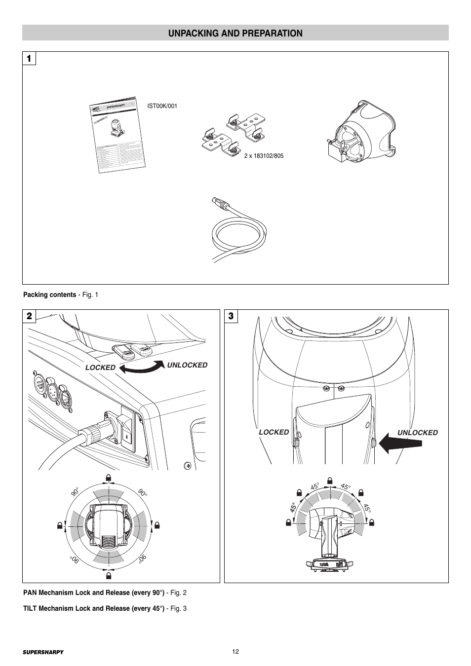 12 unpacking and preparation, Unpacking and preparation | Clay Paky SUPERSHARPY User Manual | Page 12 / 44