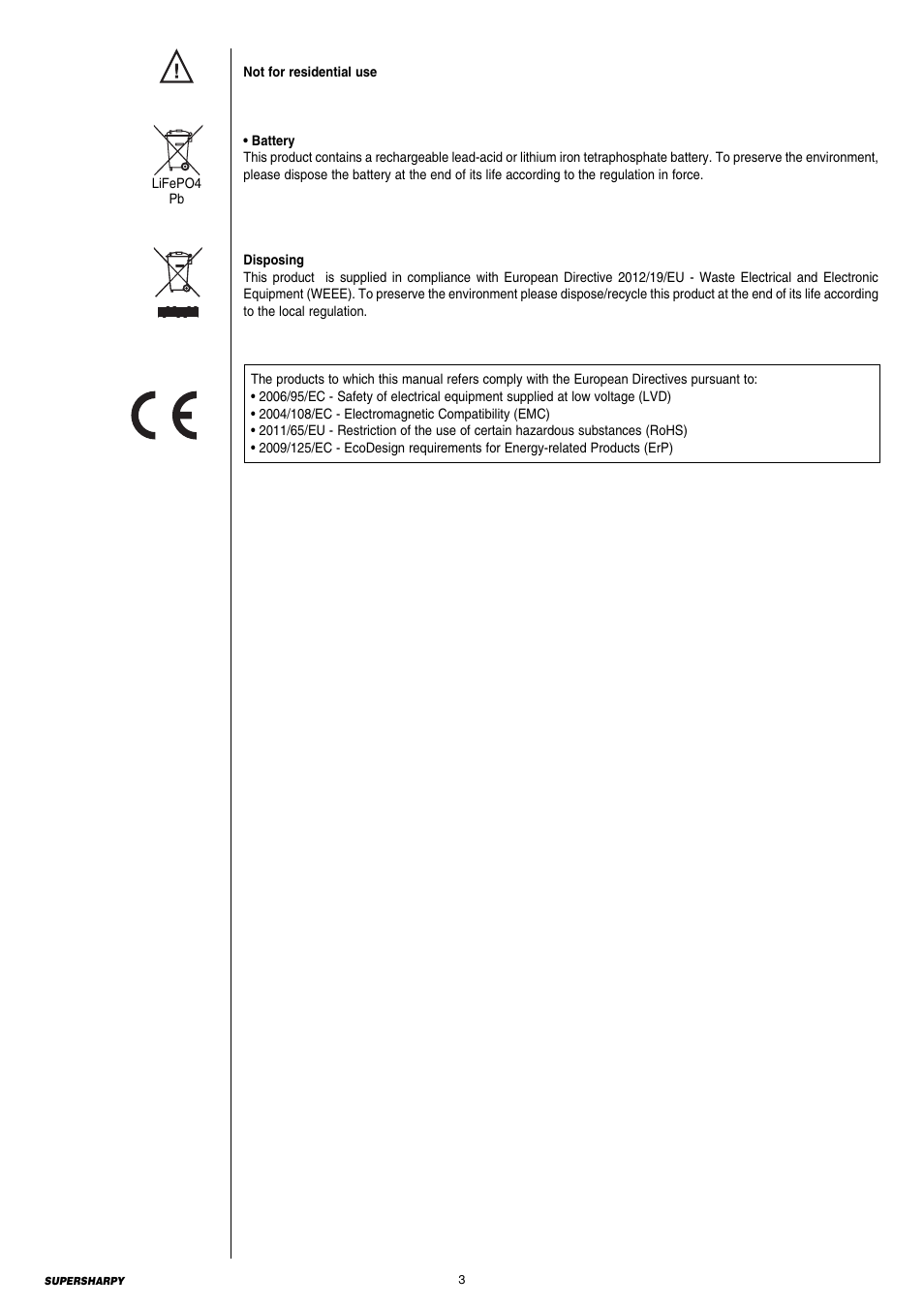 Clay Paky SUPERSHARPY User Manual | Page 3 / 44