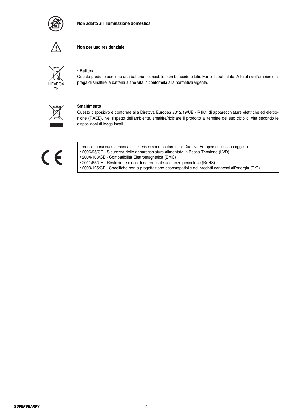 Clay Paky SUPERSHARPY User Manual | Page 5 / 44