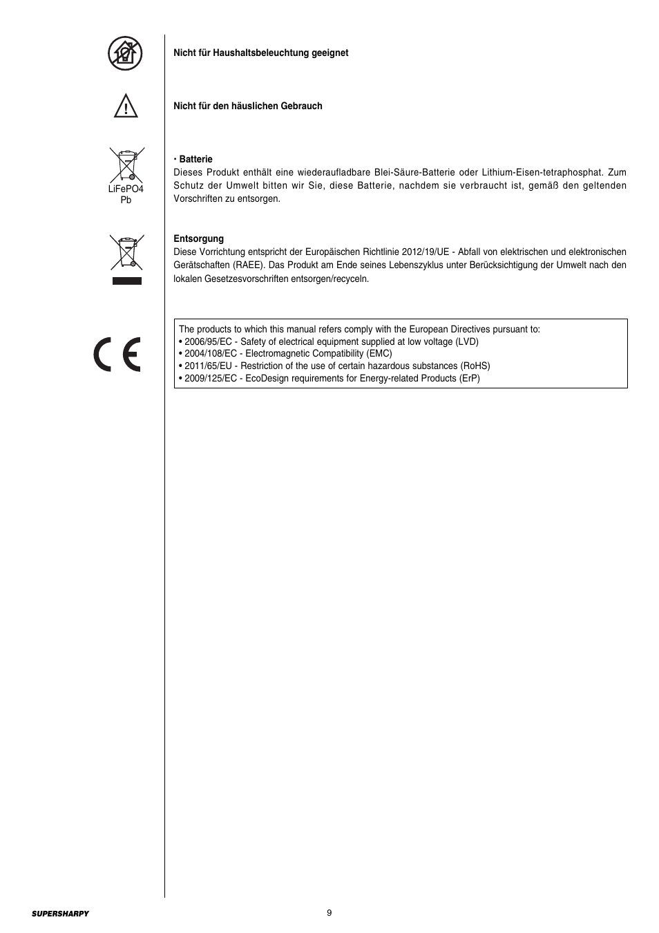 Clay Paky SUPERSHARPY User Manual | Page 9 / 44