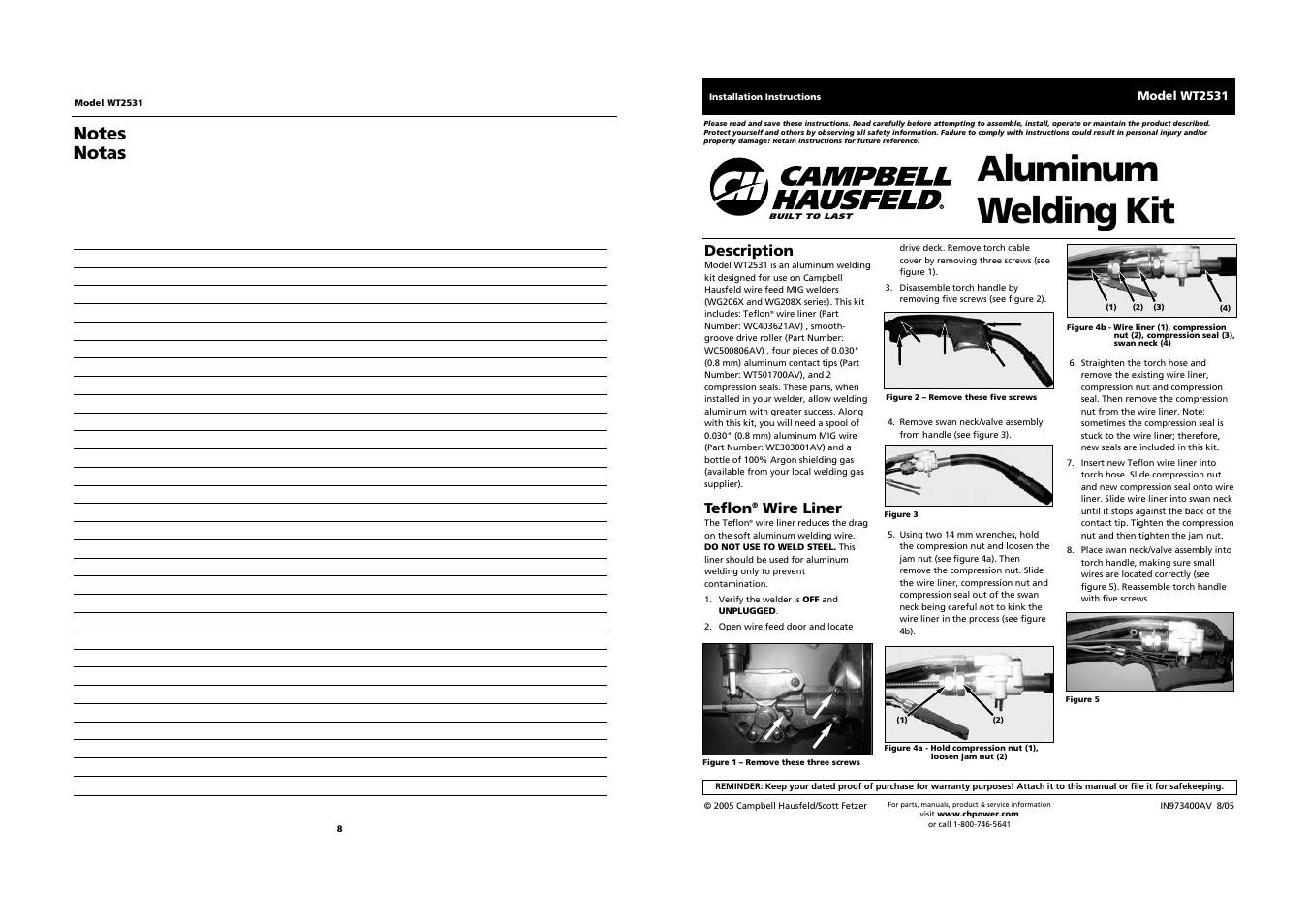 Campbell Hausfeld WT2531 User Manual | 4 pages