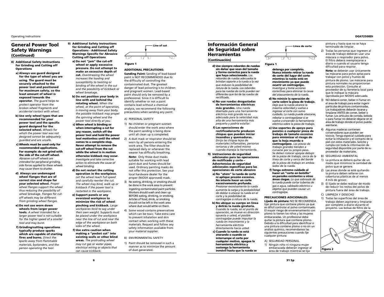 General power tool safety warnings | Campbell Hausfeld DG472500DI User Manual | Page 6 / 18