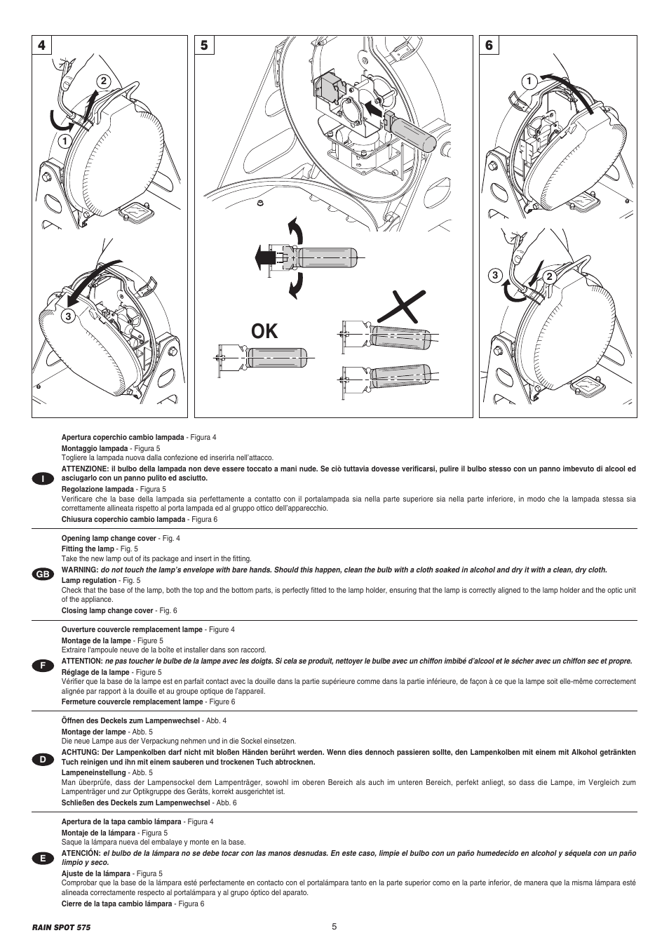 Clay Paky RAIN SPOT 575 User Manual | Page 5 / 24