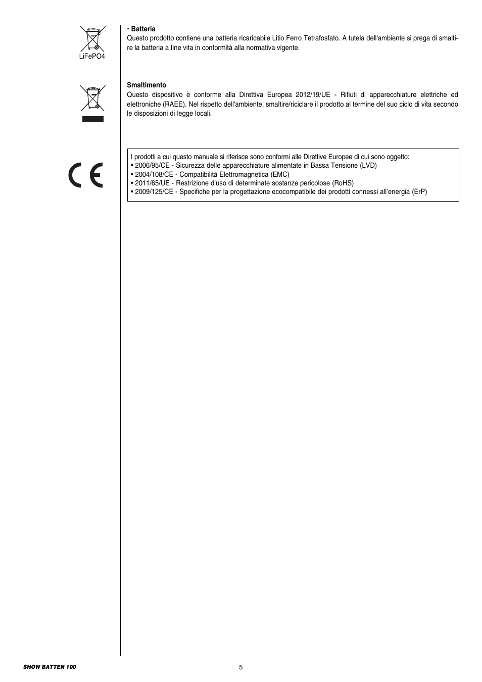 Clay Paky SHOW BATTEN 100 AS User Manual | Page 5 / 32