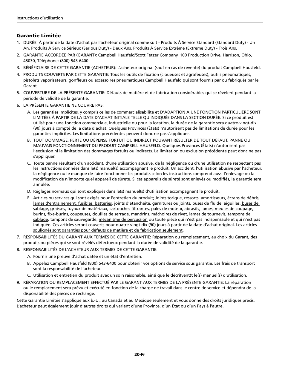 Campbell Hausfeld IFN328K0 User Manual | Page 20 / 32