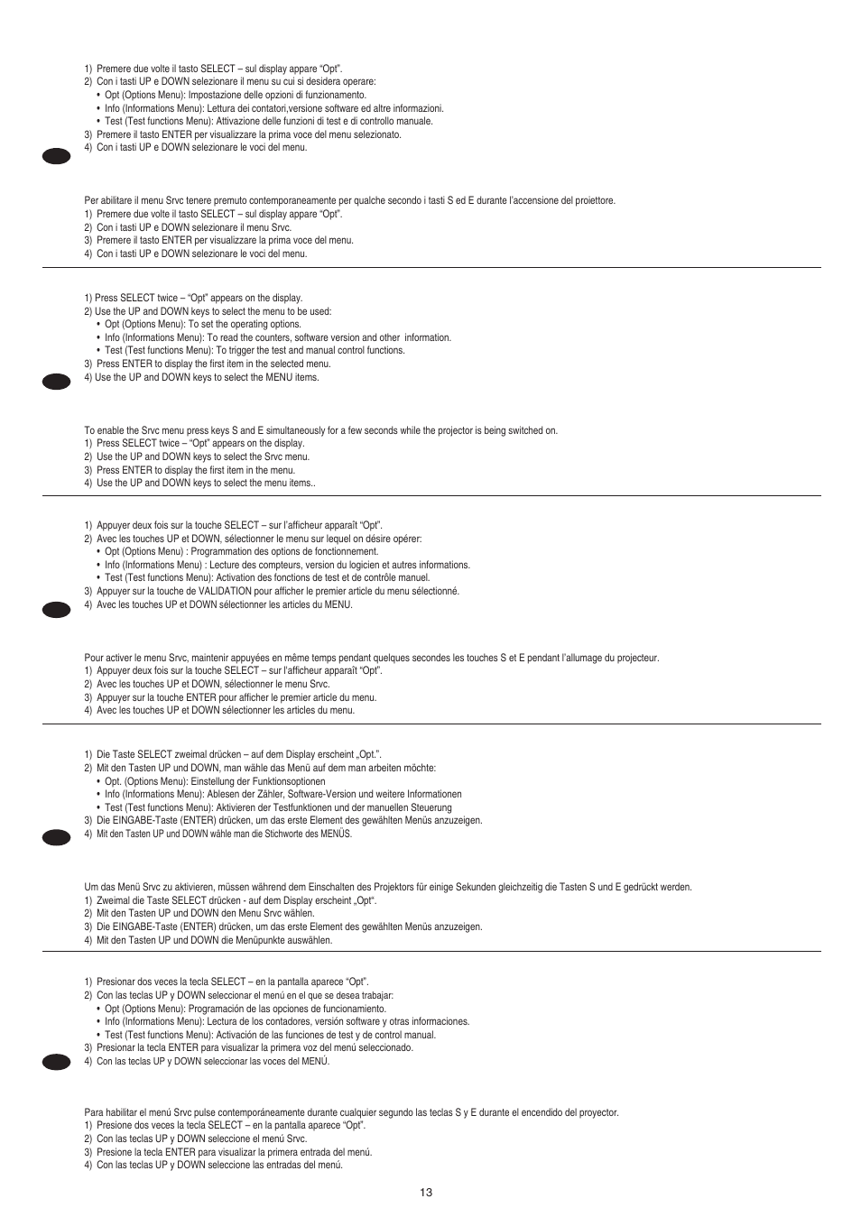 Clay Paky STAGE LIGHT 300 AE User Manual | Page 13 / 36