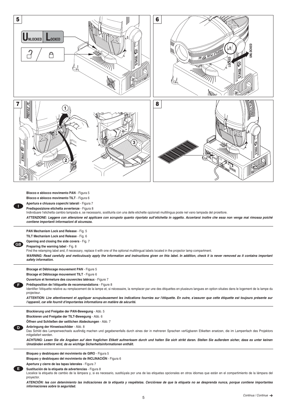 Clay Paky STAGE PROFILE PLUS SV AE User Manual | Page 5 / 40