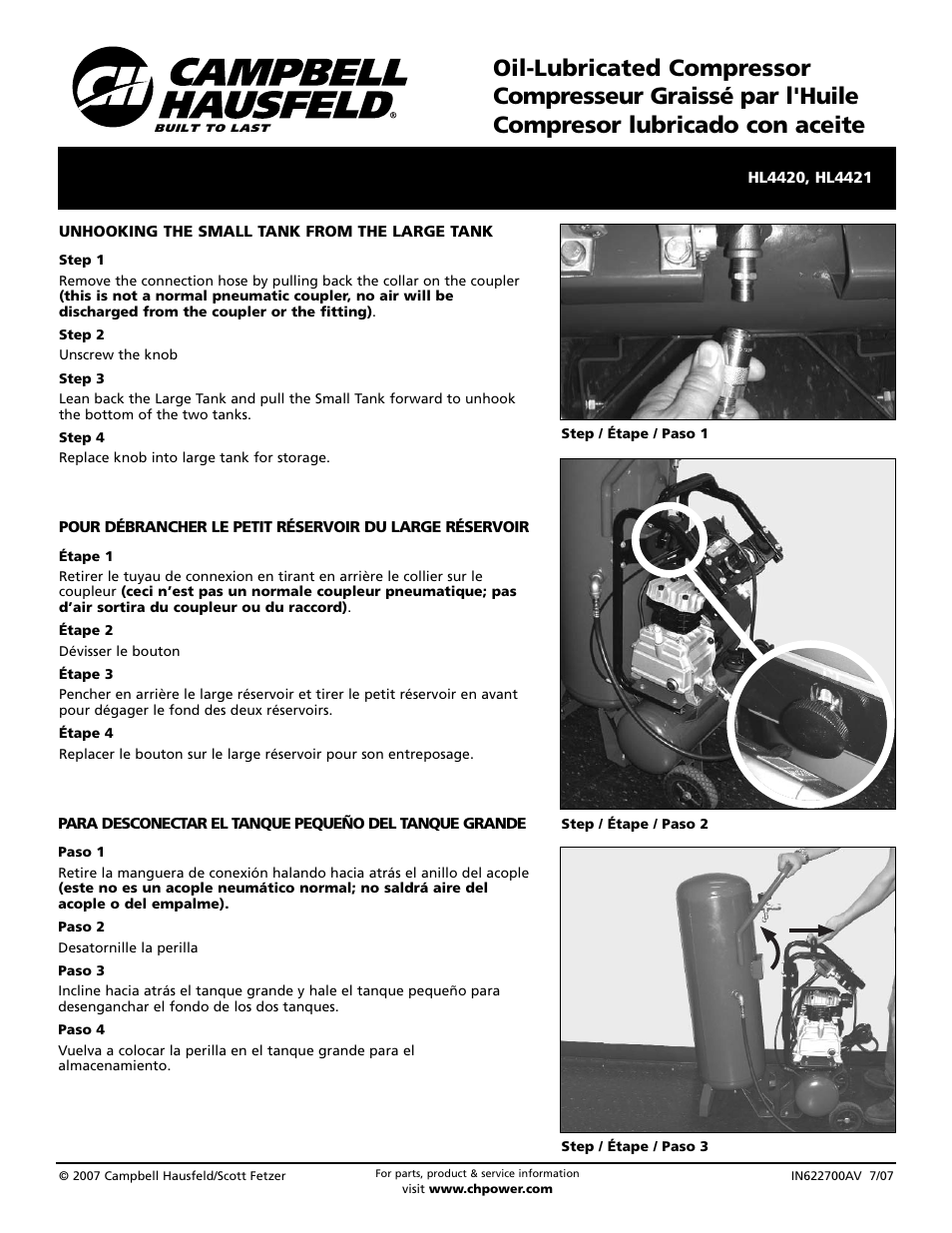 Campbell Hausfeld HL4420 User Manual | 2 pages