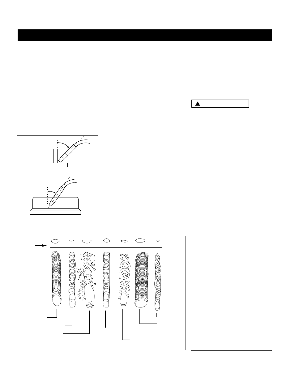 Pautas de soldadura (continuación), Soldadora por arco con alimentación de cable, Advertencia | Campbell Hausfeld WG2020 User Manual | Page 32 / 36