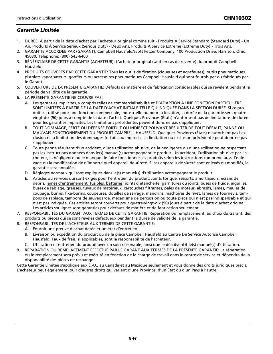 Campbell Hausfeld CHN10302 User Manual | Page 16 / 24