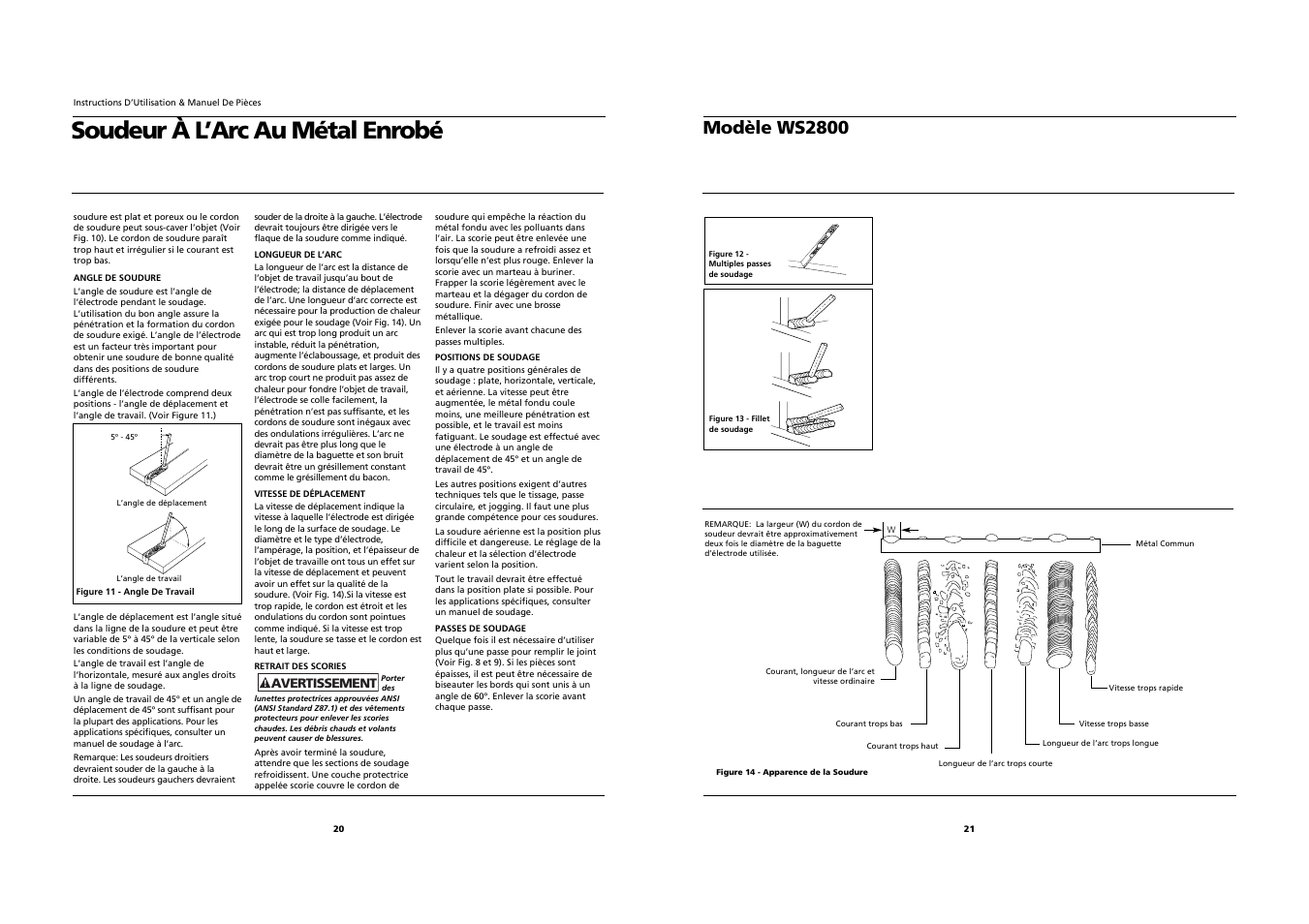 Soudeur à l’arc au métal enrobé, Modèle ws2800 | Campbell Hausfeld WS2800 User Manual | Page 20 / 20