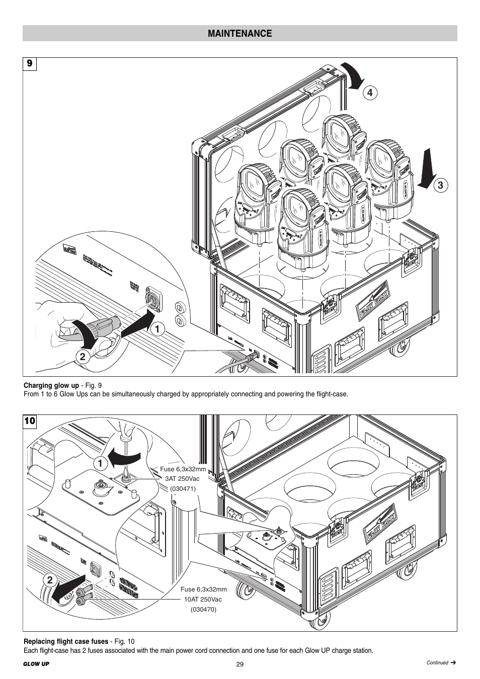 Maintenance | Clay Paky GLOW UP User Manual | Page 29 / 36