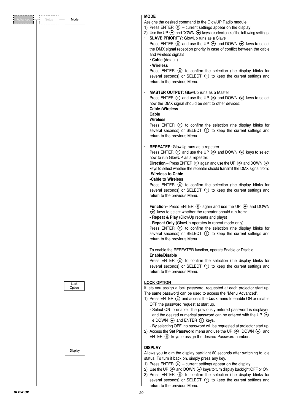 Clay Paky GLOW UP User Manual | Page 20 / 32
