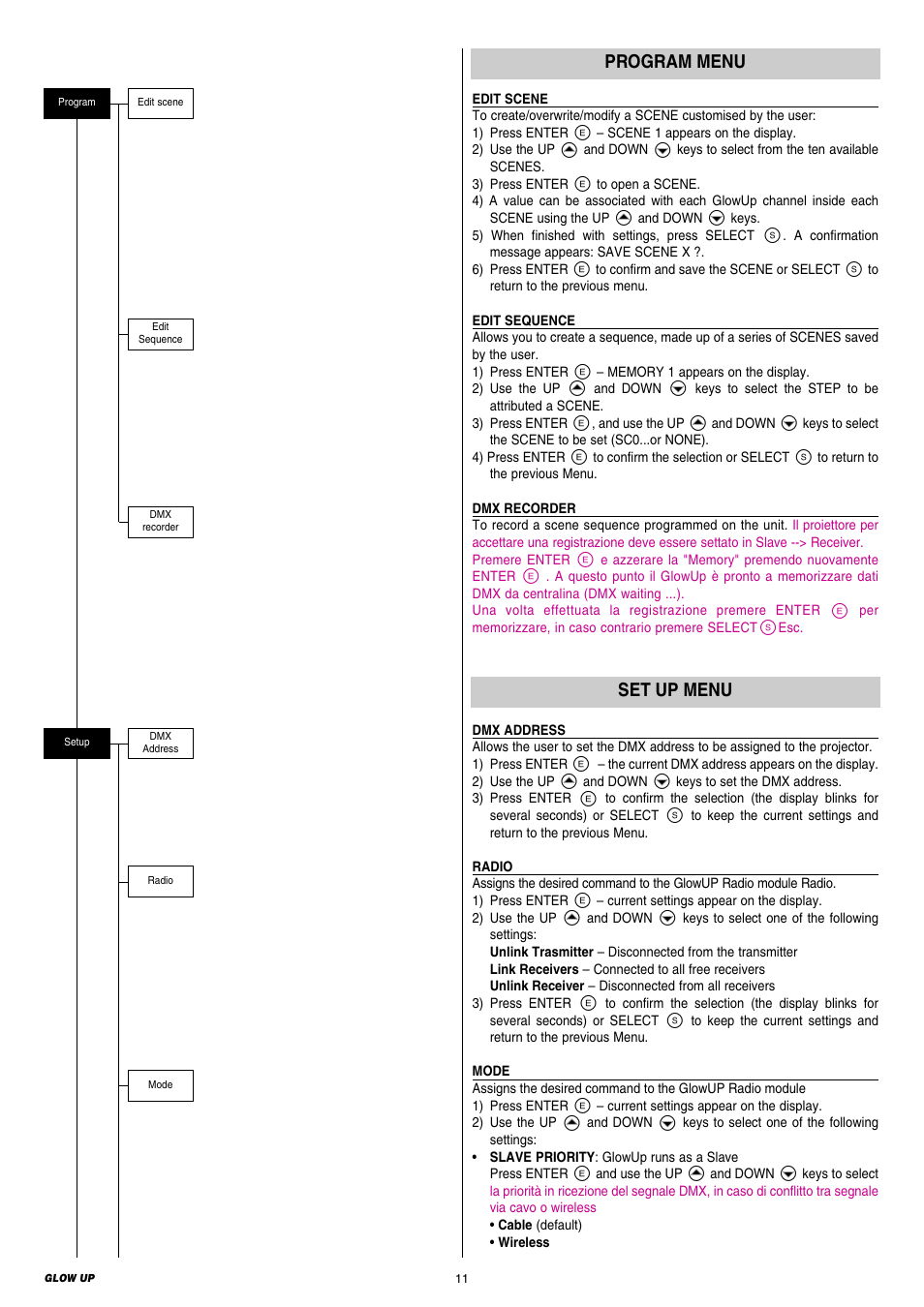 Clay Paky GLOW UP User Manual | Page 11 / 24