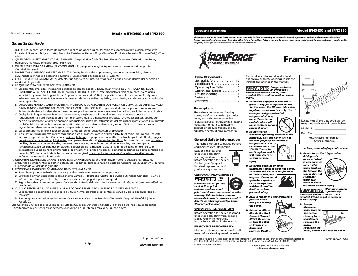 Campbell Hausfeld IFN3490 User Manual | 12 pages