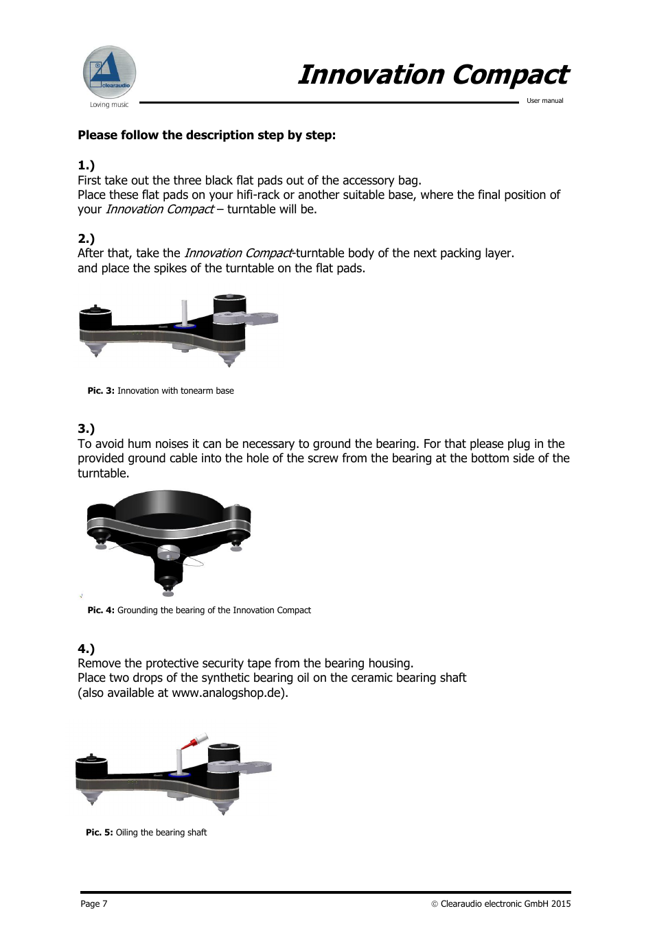 Innovation compact | Clearaudio Innovation Compact + Stroboscope Testrecord User Manual | Page 8 / 16