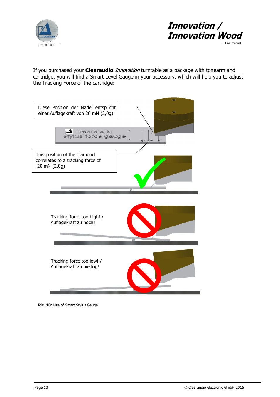Innovation / innovation wood | Clearaudio INNOVATION + STROBOSCOPE TESTRECORD User Manual | Page 11 / 18