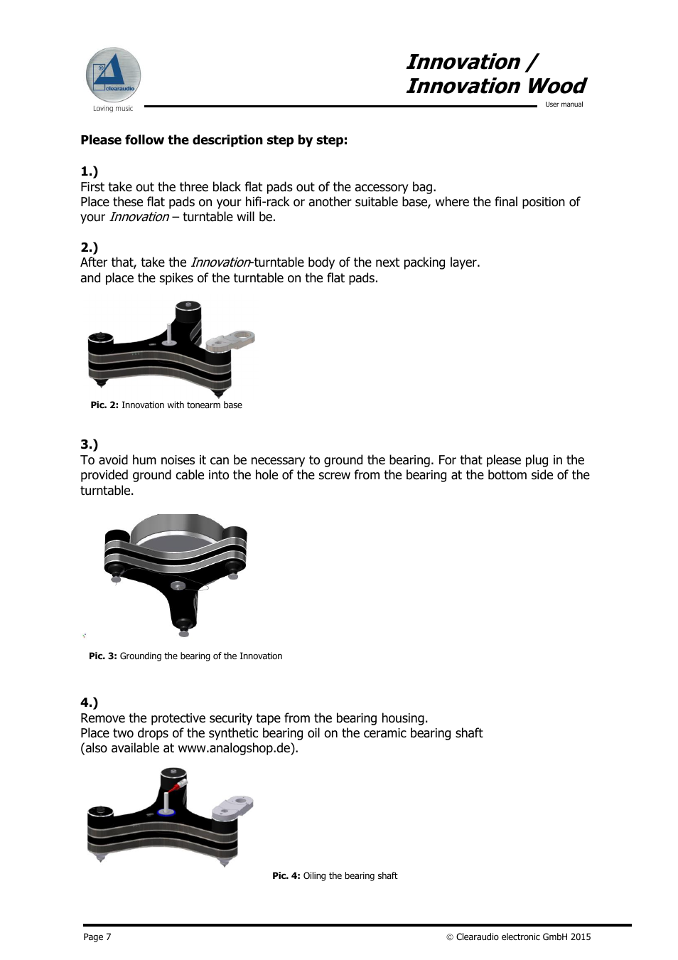Innovation / innovation wood | Clearaudio INNOVATION + STROBOSCOPE TESTRECORD User Manual | Page 8 / 18