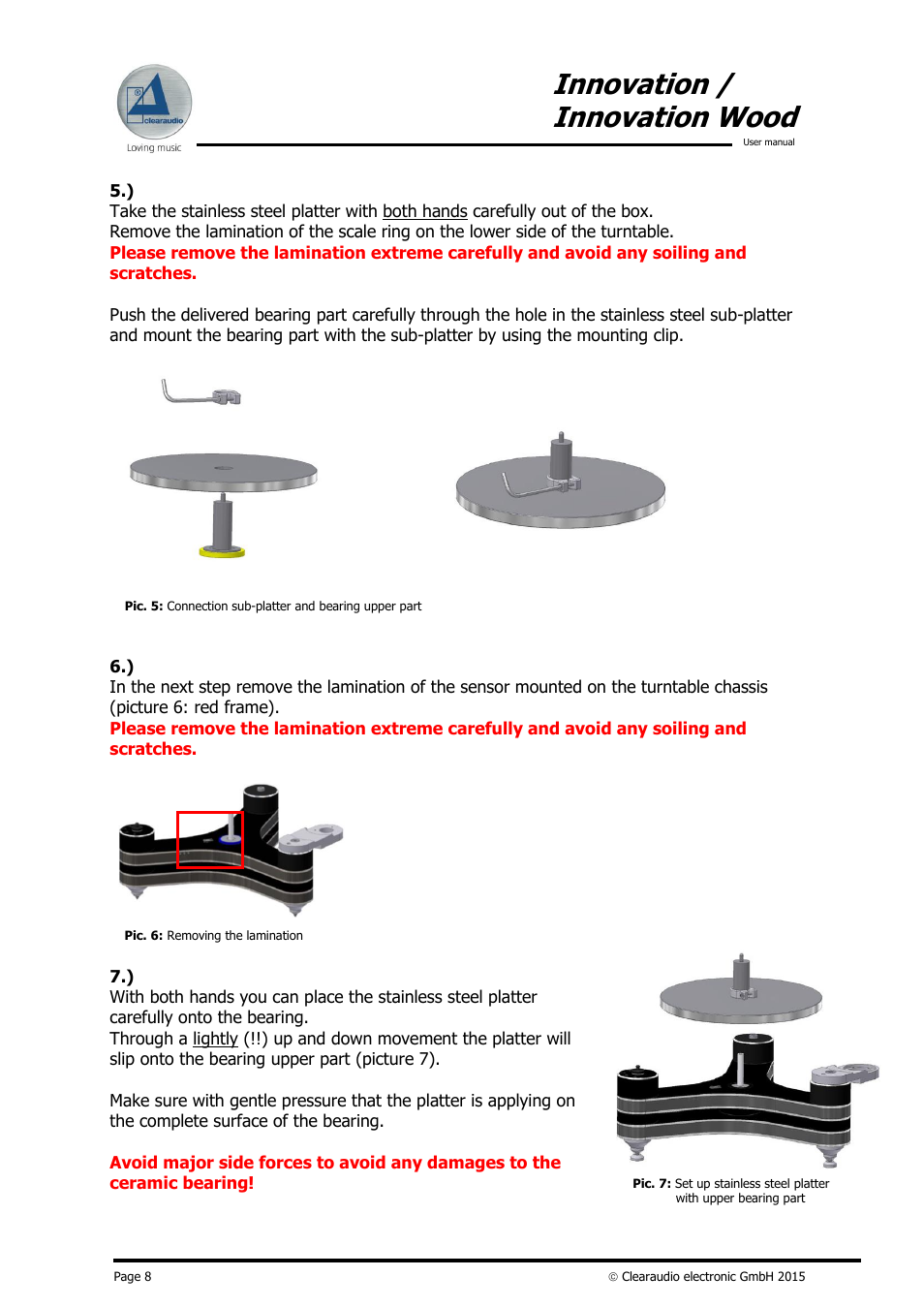 Innovation / innovation wood | Clearaudio INNOVATION + STROBOSCOPE TESTRECORD User Manual | Page 9 / 18