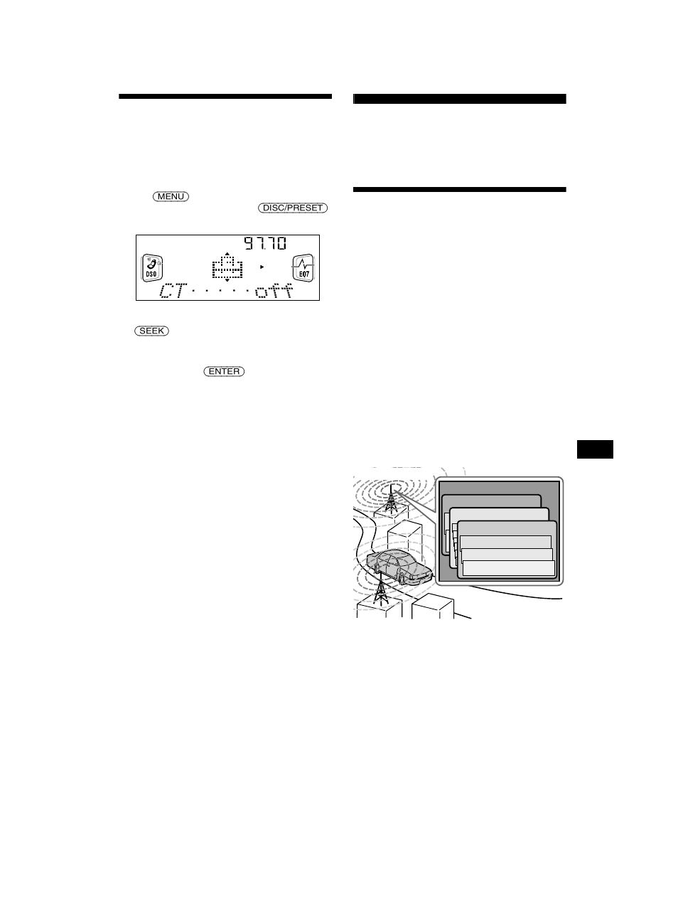 Acerto automático do relógio, Dab (opcional), Descrição geral de rds | Sony CDX-CA750 RU User Manual | Page 117 / 204