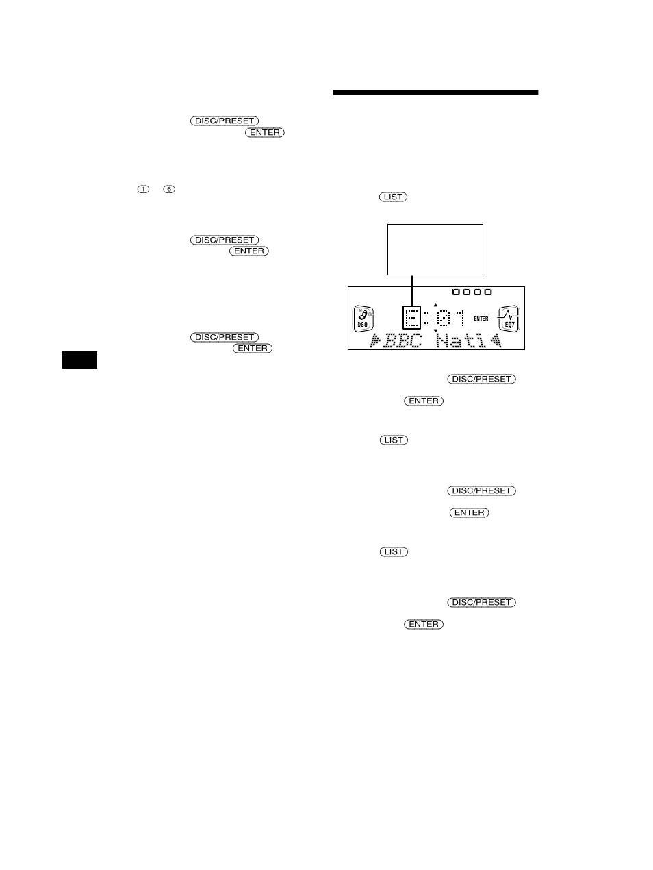 Tuning in dab programme through a list, Tuning in dab programme through a, List | Sony CDX-CA750 RU User Manual | Page 22 / 204