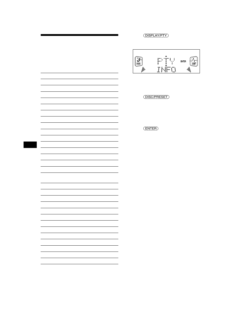 Sintonización de emisoras mediante tipo de, Programa — pty | Sony CDX-CA750 RU User Manual | Page 50 / 204