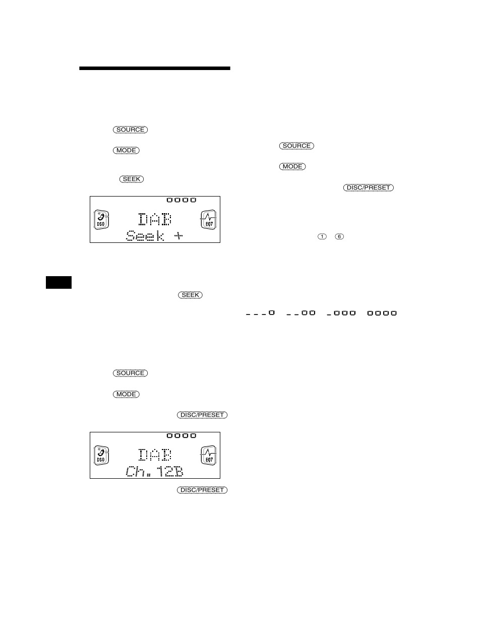 Operaciones básicas de dab | Sony CDX-CA750 RU User Manual | Page 52 / 204