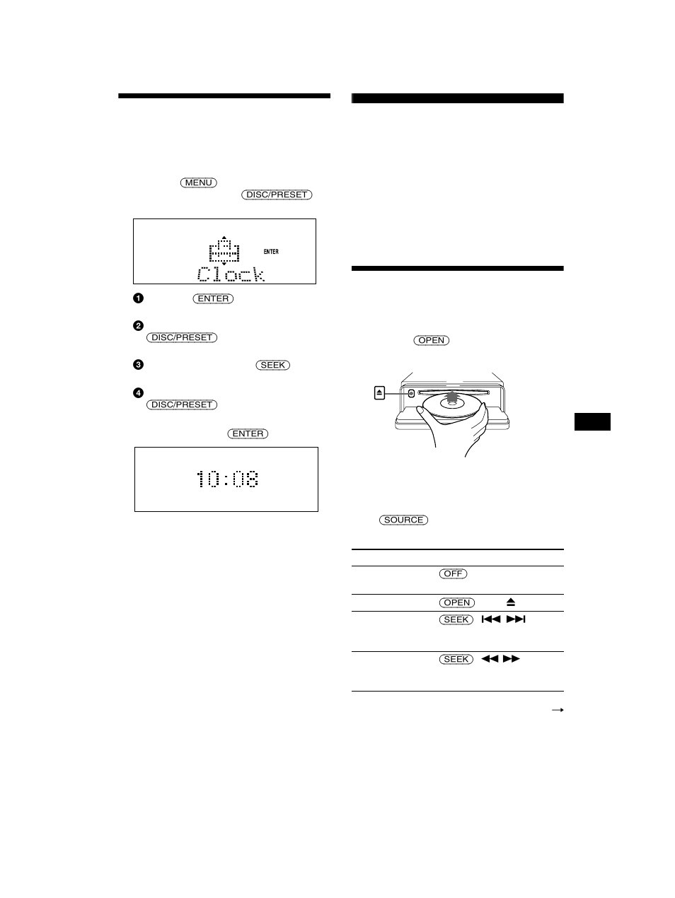 Ställa klockan, Cd-spelaren cd/md-enhet (tillval), Spela en skiva | Sony CDX-CA750 RU User Manual | Page 75 / 204