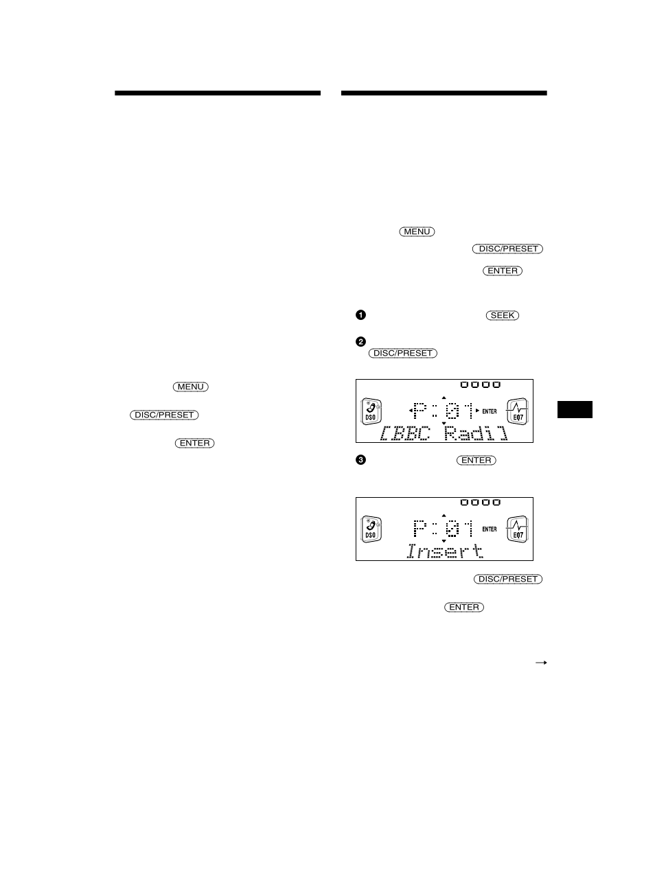 Ställa in dab-tjänster automatiskt, Ställa in dab-tjänster manuellt, Preset edit | Sony CDX-CA750 RU User Manual | Page 87 / 204