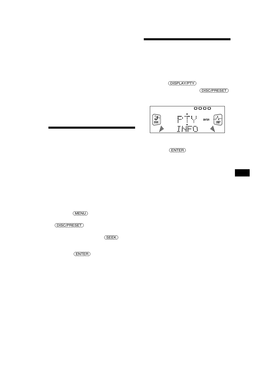 Pty), Växla flerkanals audio och drc, Söka efter en dab-tjänst efter programtyp (pty) | Sony CDX-CA750 RU User Manual | Page 89 / 204