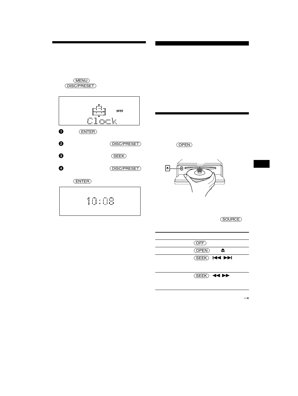 Setting the clock, Cd player cd/md unit (optional), Playing a disc | Tton 9 | Sony CDX-CA750 RU User Manual | Page 9 / 204