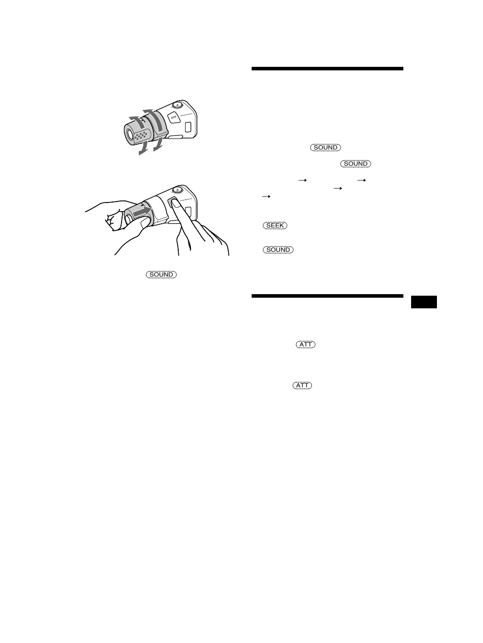 Justera tonkontrollerna snabbdämpa ljudet, Justera tonkontrollerna, Snabbdämpa ljudet | Sony CDX-CA750 RU User Manual | Page 91 / 204