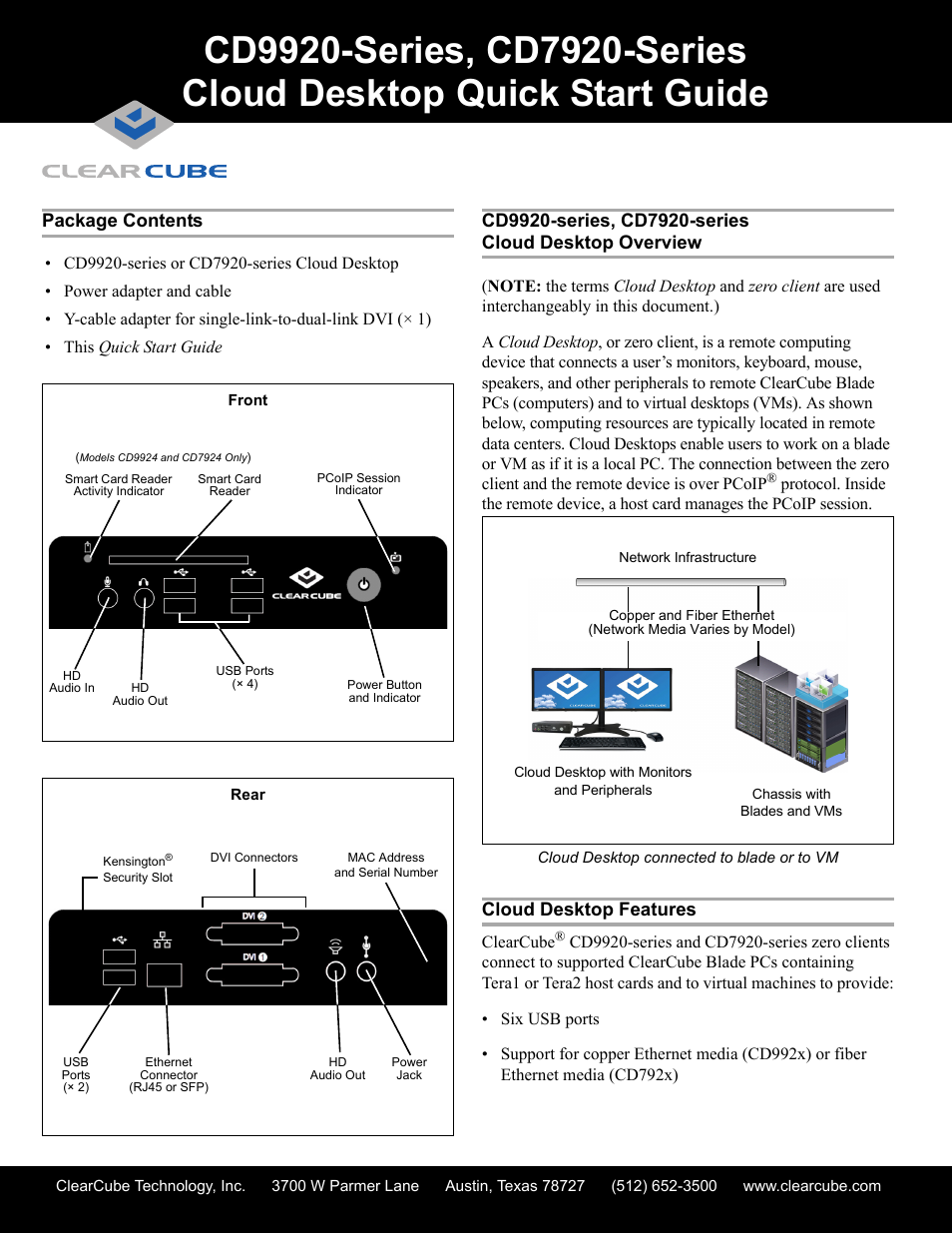 ClearCube CD7920-Series User Manual | 4 pages