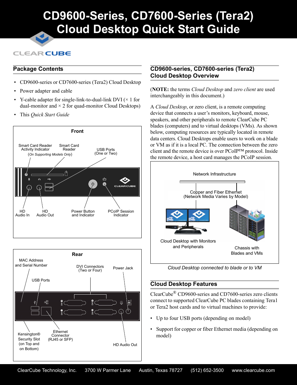 ClearCube CD7600-Series User Manual | 4 pages