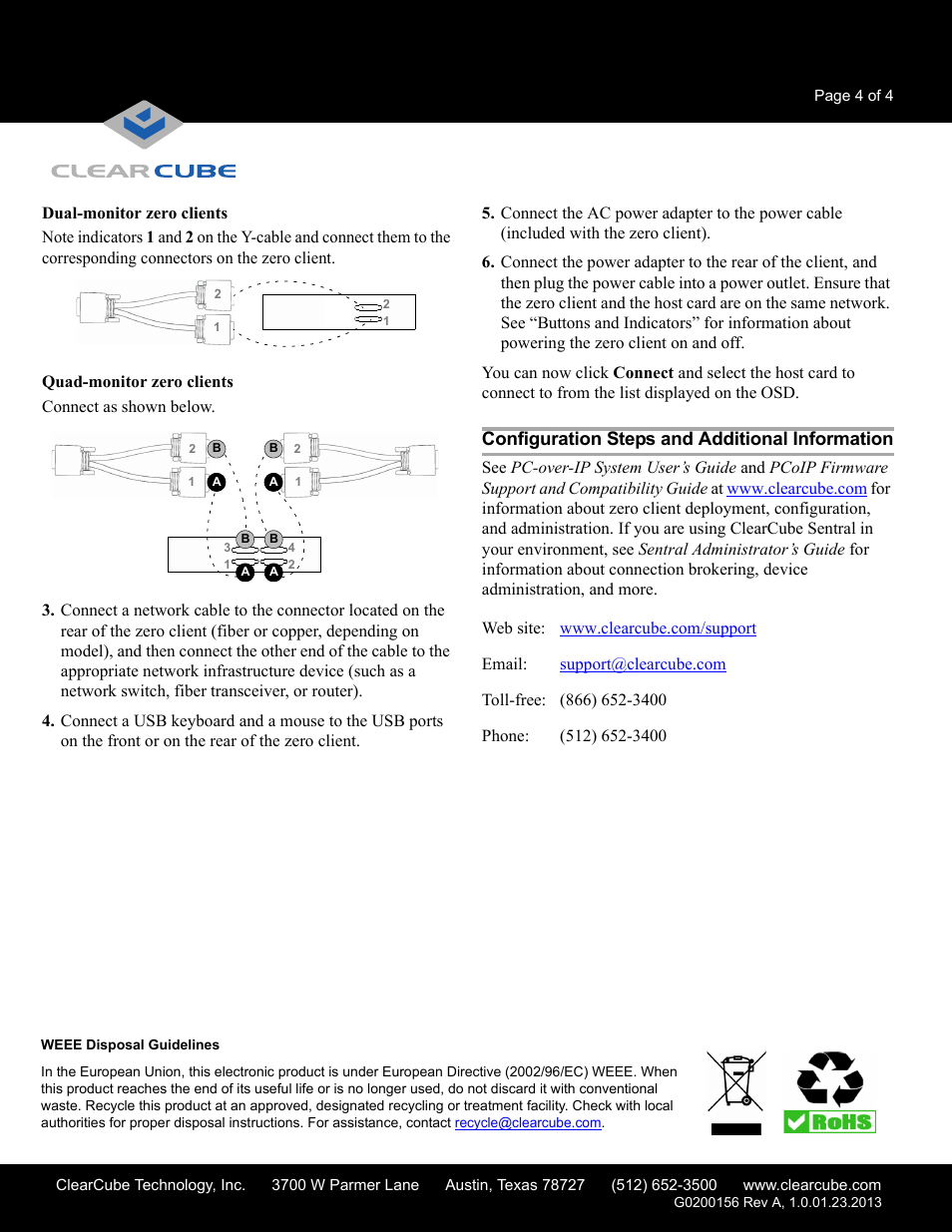 Configuration steps and additional information | ClearCube CD7600-Series User Manual | Page 4 / 4