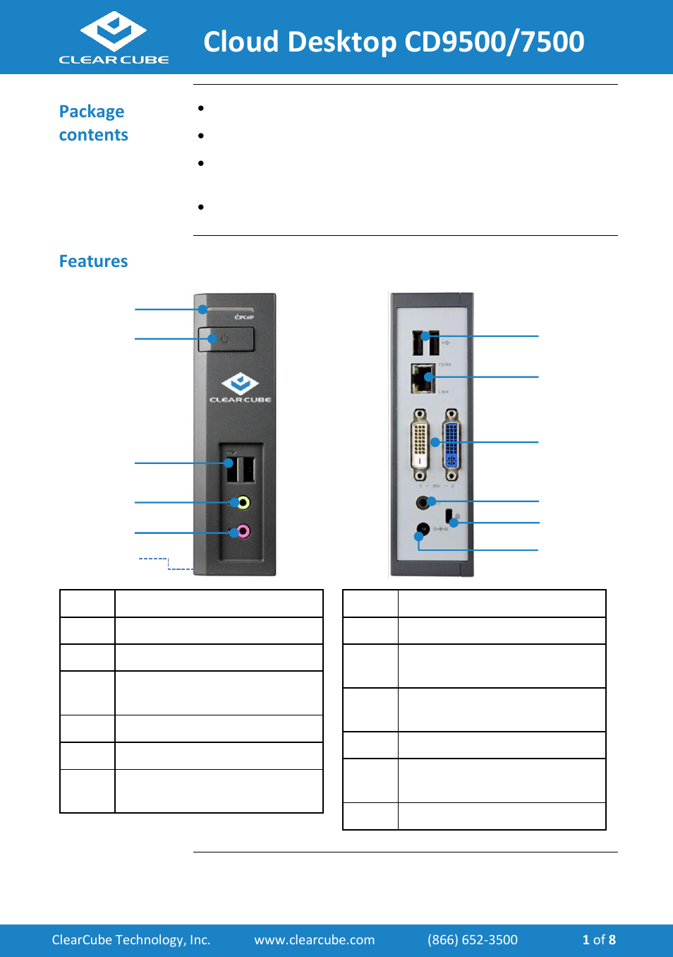 ClearCube CD7500-Series User Manual | 8 pages