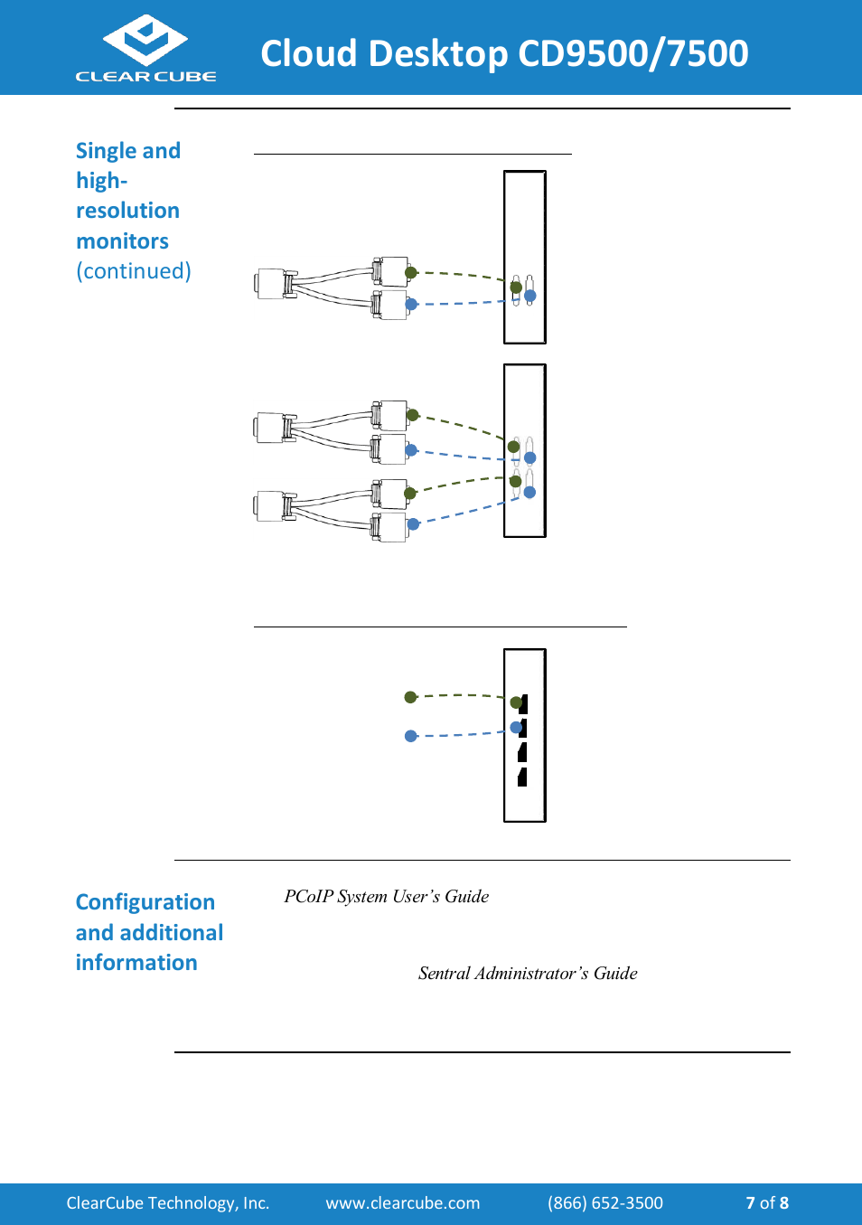 Configuration and additional information | ClearCube CD7500-Series User Manual | Page 7 / 8