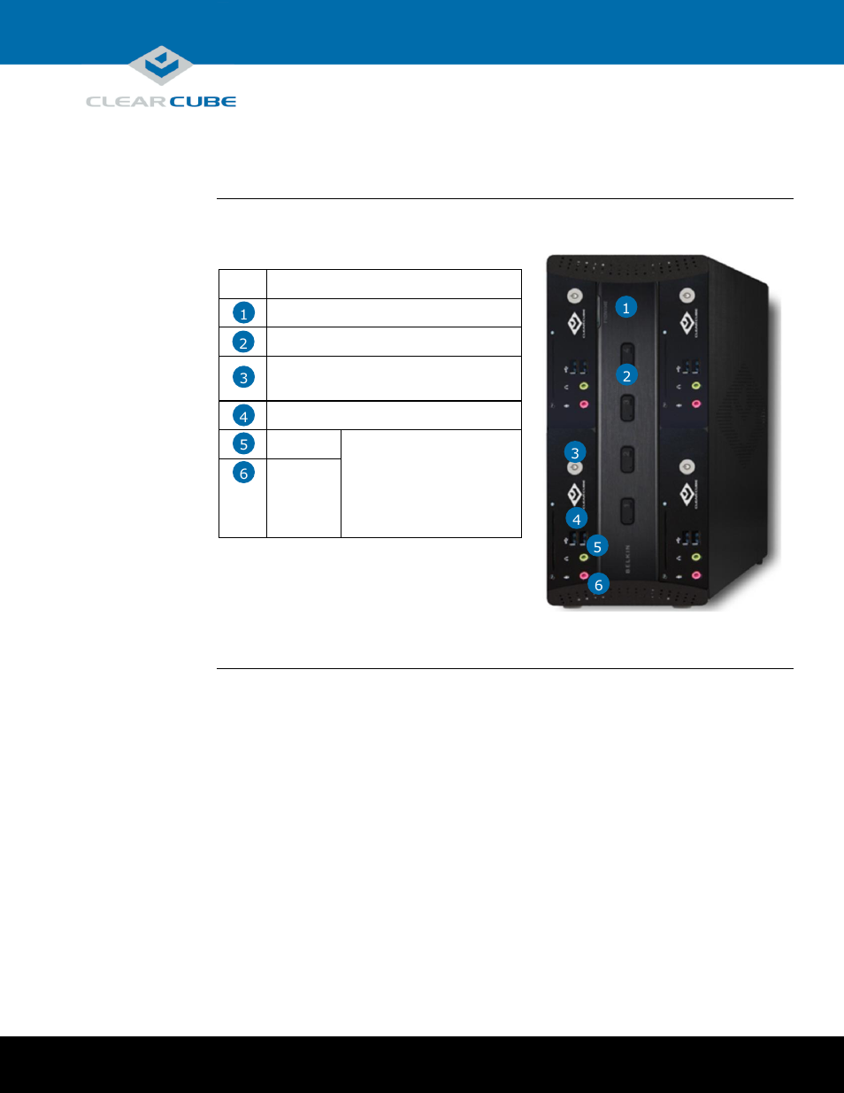 Clientcube 2 front features | ClearCube ClientCube 2 with KM User Manual | Page 2 / 14