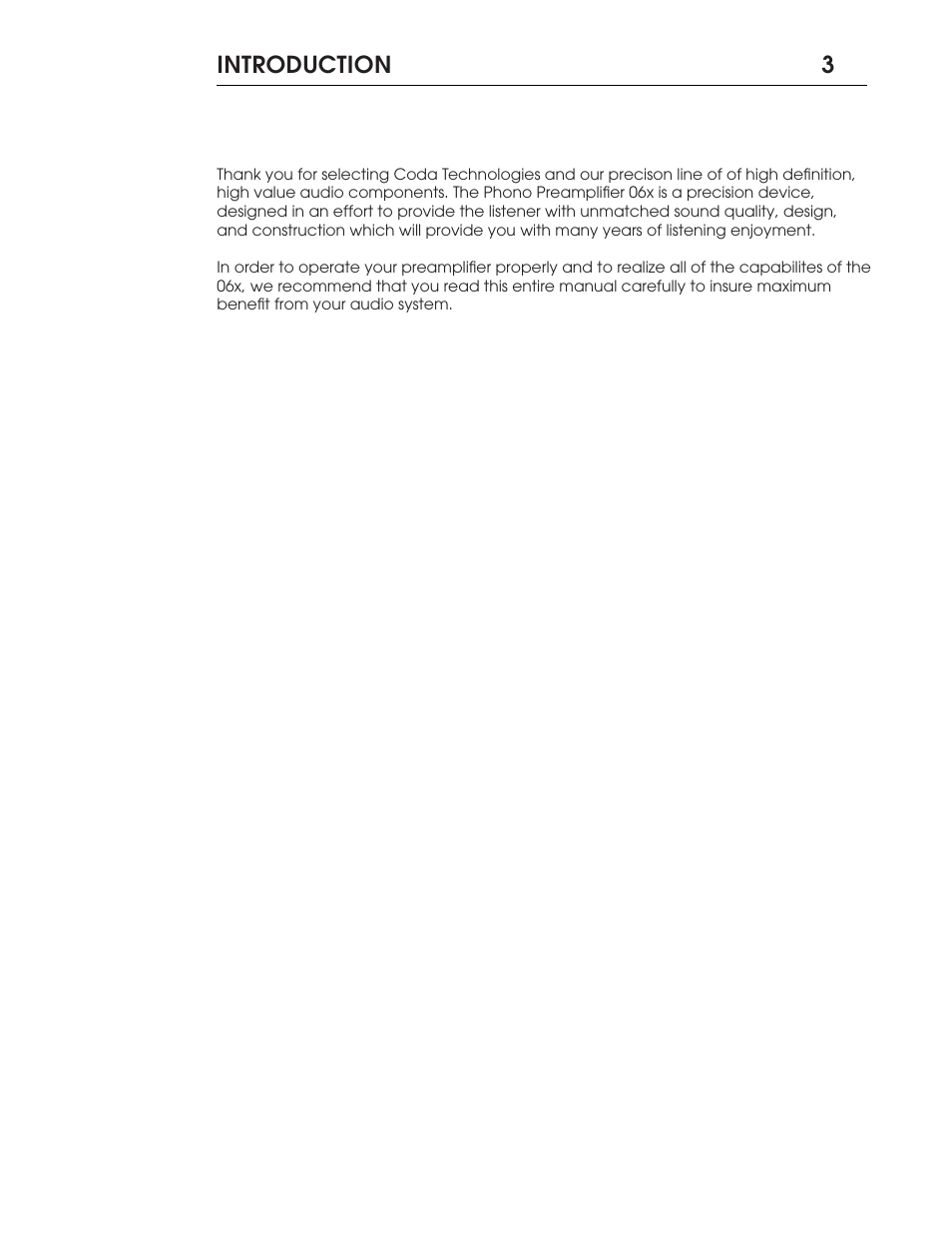 Coda FET Phono Preamplifier 06X User Manual | Page 3 / 14