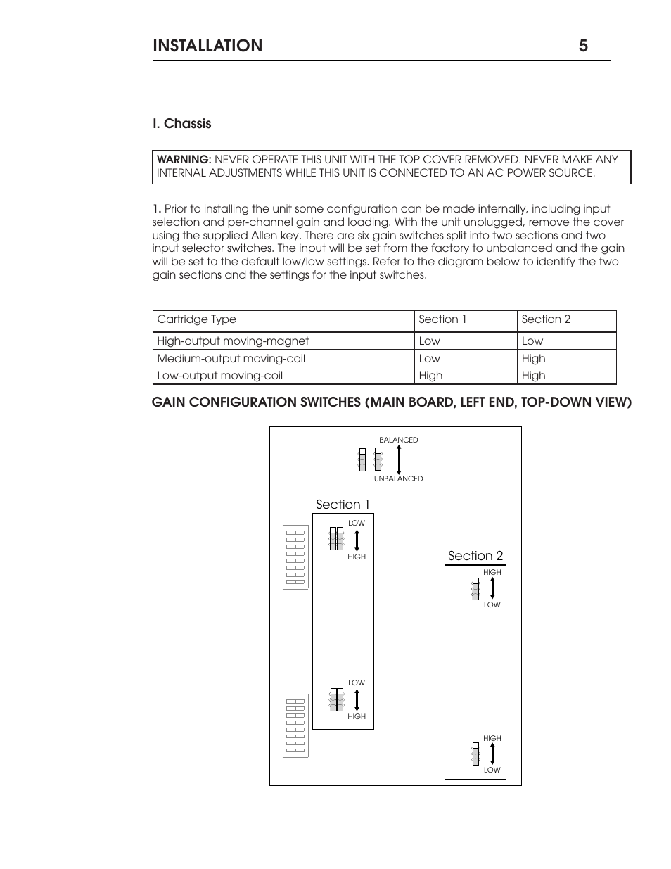 Installation 5 | Coda FET Phono Preamplifier 06X User Manual | Page 5 / 14
