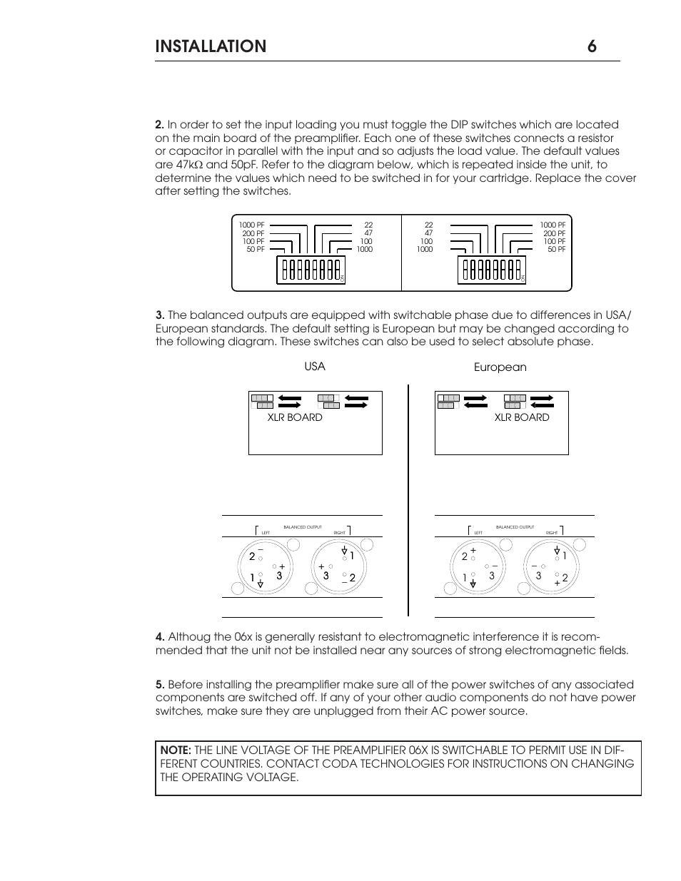 Installation 6, 4detailed installation | Coda FET Phono Preamplifier 06X User Manual | Page 6 / 14