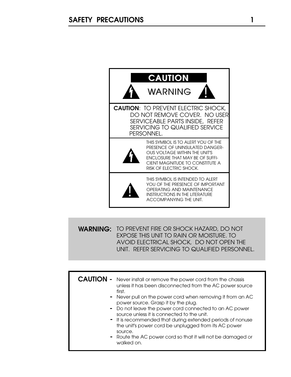 S55 p1.pdf, Caution, Caution warning warning | Coda Stereo Amplifier S5.5 User Manual | Page 2 / 16