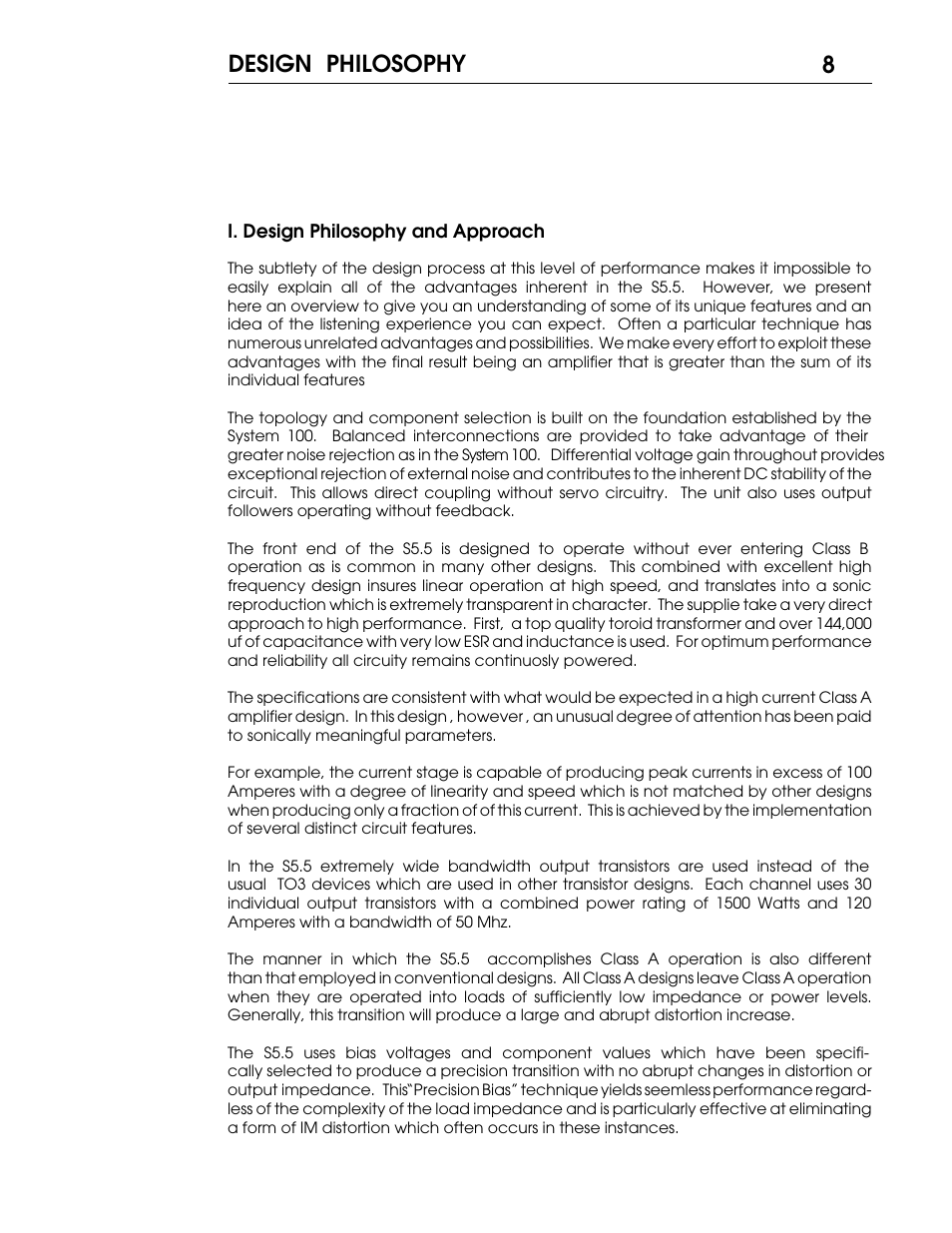 S55 p8.pdf, 8design philosophy | Coda Stereo Amplifier S5.5 User Manual | Page 9 / 16
